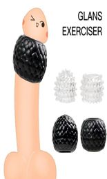 Cockrings 2pcs As One Set Glans Sleeve Cock Ring Lock Reusable Penis Delay Ejaculation Male Ball Stretcher Sex Toy MenCockrings7140674