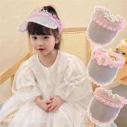 Hats Fashion Girls' Crown Sunscreen Empty Top Hat Cute Princess Style Children Boys Panama Cap Summer Outdoor Kids Sun Gorras