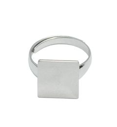 Beadsnice Square Ring Blanks 925 Sterling Silver Ring Setting with 12 mm Square Flat Pad DIY New Year Gift Silver Rings ID 334905607753