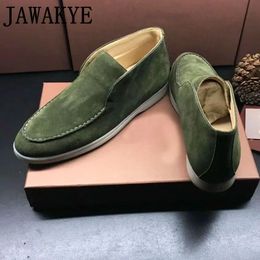 Brand High Top Loafers Men Comfort Suede Slip-on Flat Casual Shoes Round Toe Designer Driving Shoes Men Flat Walk Shoes 231228