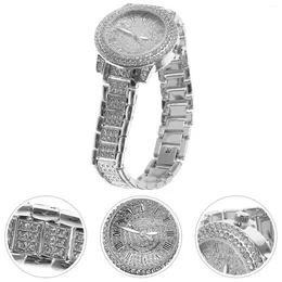 Wristwatches Luxury Unisex Full Diamond Watch Fashion Metal Band Bracelet Business