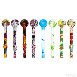 Exquisite Smoking Accessories Mini Portable Creative pattern Watercolour Glass Gourd Shape Pipe