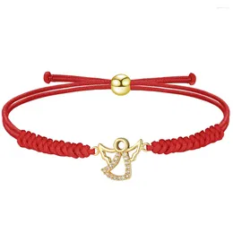 Charm Bracelets Red String Bracelet For Women Adjustable Hand Braided Rope Angel Valentine's Day Birthday Graduation Gift