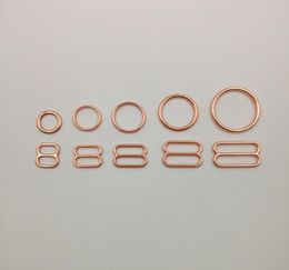 Sewing notions bra rings and sliders strap adjustment buckle in rose gold8202141