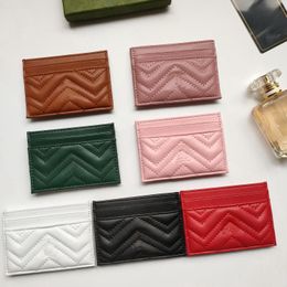 Classic Marmont Card Holder Full Leather Zig Zag Coin bag keychain Wholesale leather wallet for women short wallet 10*7cm Come with box