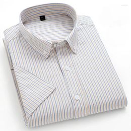 Men's Casual Shirts Half Sleeve Shirt Men Summer Solid Color Short For Cotton Fitting Oxford High Quality