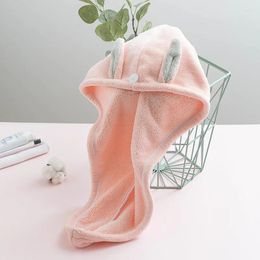 Towel Cute Korean Ear Coral Fleece Thick Dry Hair Cap Absorbent Quick-drying Shower Wholesale