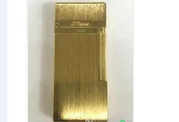 ST Ligne 2 Lighter Classic Brushed Metal Ping Sound Flame Lighter Gold3308752