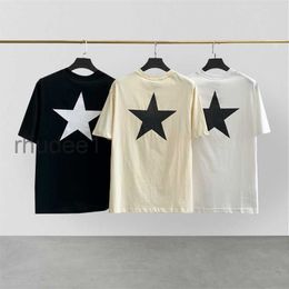 Men's T-shirts Classic Mens Ess Tees T-shirt Hip Hop Loose Oversize Tee Five Pointed Star Print High Street Fashion Brand Short Sleeve Crew Neck E7T2 IIWU IIWU