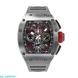 Swiss Automatic Wristwatches Men's Luxury Watches RichardMiles RM011 Sandblast Titanium Skeleton Dial 50 mm FUN9