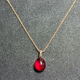 Pendant Necklaces Waterdrop Necklace For Women Red Purple Pink Crystal High Quality Fashion Jewelry Birthday Gift
