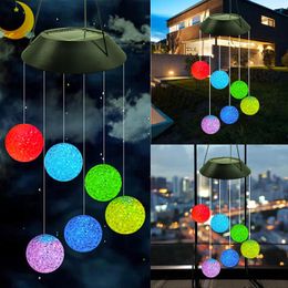 Christmas Decorations Solar Color Changing LED Ball Wind Chimes Home Garden Yard Decor Light Lamp For Patio Outdoor Party Decoration