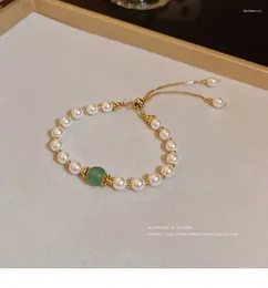 Charm Bracelets Baroque Pearl Bracelet With Retro Style And Niche Design Sense Beaded Bangle For Women 12cm Extended Chain Boho Festival