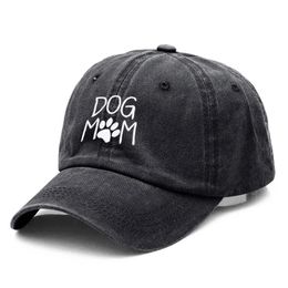 Vintage Washed Cotton DoG MOM Embroidery Baseball Cap For Men Women Dad Hat golf caps Drop 231228