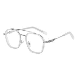Designer Ch Cross Glasses Frame Chromes Brand Sunglasses Retro Large Frames for Men Myopia Eyewear Flat Light Face Heart Luxury High Quality Eyeglass 2024 Lt7c