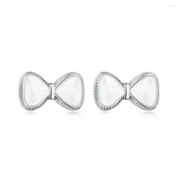 Stud Earrings S925 Sterling Silver Fashionable Fresh Elegant And Bow Tie Girls'