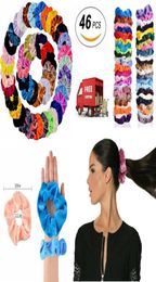 Hair Scrunchies Velvet Elastics Hair Ties Scrunchy Bands Ties Ropes Gifts 46 Pcs1025959