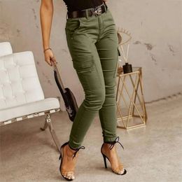 Plus Size Cargo Pant Solid Zipper Pocket Design Pants Without Belt Wide High Waist pantalones de mujer 231228