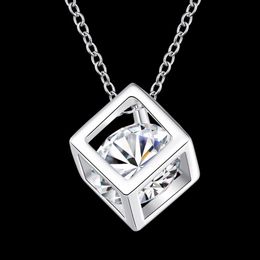 KASANIER women silver Jewellery zircon Hao stone Magic square necklace and pendants for necklaces Women Party Gift277K