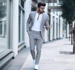 Men039s Party Wear Suits Silver Wedding Tuxedos 2020 Lastest Groom Outfit Trim Fit Brown Groomsmen Attire Two Piece JacketPan1957708