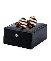 Business Gifts Rose Gold Cuff Links Enamel Cufflinks Men039s suit luxury cufflink wifh gift box8593839