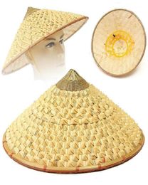 Vietnamese Japanese Coolie Straw Bamboo Cone Sun Hat Garden Farmer Fishing Y2007146381631
