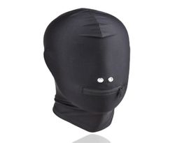 New Arrival Adult games Fetish Hood Mask BDSM Bondage Black Spandex Zipper Open Mouth Mask Sex Toys For Couples5749919