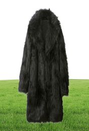 Men Warm Winter Long Coat High Quality Faux Fur Jackets Outwear Open Stitch Overcoat Homme Jacket9685888
