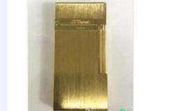 ST Ligne 2 Lighter Classic Brushed Metal Ping Sound Flame Lighter Gold8161049