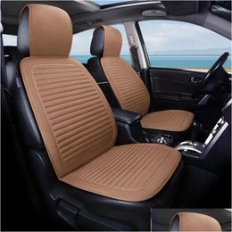 Car Seat Covers Ers Flax Er Breathable Summer Comfortable Linen Cushion Protector Interior Mat Size Drop Delivery Automobiles Motorcyc Dhauo