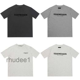 Ess Designer Pullover t Shirts Chest Letter Laminated Print Short Sleeve High Street Loose Oversize Casual Tshirt Cotton Tops for Men and Women Essentail T LJRM