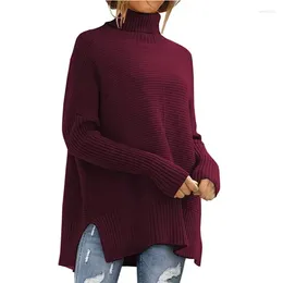 Women's Sweaters Christmas Sweather Oversized Turtleneck 2023 Fall Batwing Sleeve Ribbed Tunic Sweater