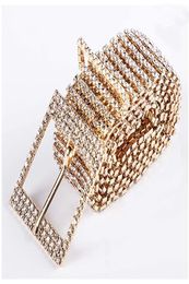 Belts Handmade Fashion Women Belt Sequins Corset Ladies Waist Charm Accessory Size Gold Full Rhinestone Diamante7423726