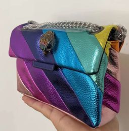 Kurt Geiger London Kensington Mini PUl Leather Rainbow Cross Body Bag and Purse Luxury Shoulder Small Messenger KU23563