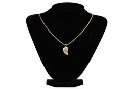 FashionGold White Gold Iced Out CZ Zirconia Lovers Angel Wing Necklace Chain Hip Hop Feather Wing Rapper Jewellery Gifts fo2699688