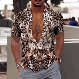 Men's Casual Shirts 2023 Cotton Animal Cool 3d Hawaiian Shirt Man Loose Breathable Summer Streetwear Beach Male Eu Size
