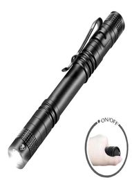 Tactical Mini Portable LED Flashlights Waterproof Outdoor Night Walking Light led 18650 pen Light flash224D5482713