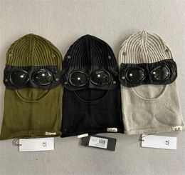 Fashion two lens windbreak hood beanies outdoor cotton knitted men mask casual male skull caps high quality hats41524241073806