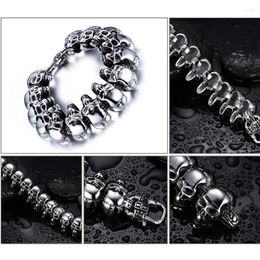 Link Bracelets Retro Skull Bracelet Men Stainless Steel Skeleton Chain On Hand Gothic Punk Fashion Jewellery Gifts For Male Accessories