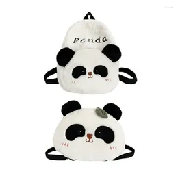 School Bags Novelty Panda Backpack Plush Bag Small Shaped Adjustable Strap For Kid Girl Birthday Gift