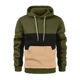 Men's Hoodies Fashion Patched Casual Sweatshirt Multi Colour Patchwork Spring Autumn Pullover Hoody Hooded Tops