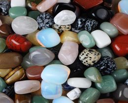 200G Bulk Assorted Mixed Tumbled Stone Lapis Crystal Aventurine Obsidian Gemstone Rock Minerals For Reiki Chakra Healing Beads Q083011701