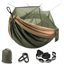 Camp Furniture Portable Mosquito Net Hammock Tree Straps Folded Into The Pouch Hanging Bed For Travel Kits Camping