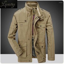 Men S Jackets Casual Washed Cotton Military Camping Bomber Jacket For Windbreakers Streetwear Cargo Coats Parkas Clothing XL