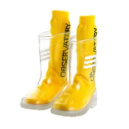 Child Boys Girls Rainboots Kids Transparent Waterproof Rain Shoes Students Child Baby Toddler Rain Boots Non-slip Size 24-32 231228