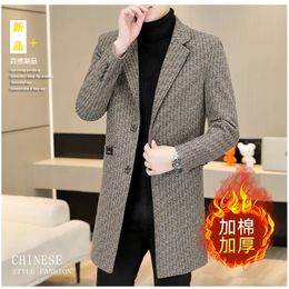 fashion comfortable high end handsome wool coat autumn winter plus cotton and thick woollen business suit collar 231228