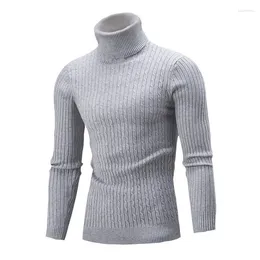 Men's Jackets Mens Sweater Autumn And Winter High Collar Color Fried Dough Twists Bottoming Men