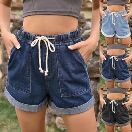 Women's Shorts Ripped High Waisted Denim Stretchy Jean No Inseam Stays Straight Women Overalls For Pants