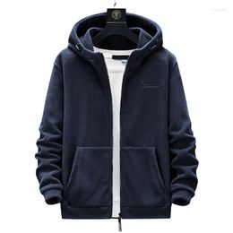 Men's Hoodies Plus Size L-8XL Fleece Sweater Outdoor 2023 Autumn Polar Cardigan Hooded Outside Zip Sweatshirts Coat