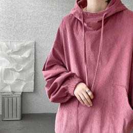 Men's Hoodies Autumn Winter Stand Collar Sweatshirts Men Woman Fashion Pink Black Khaki Hip Hop Hoody Male Brand Casual Loose Tops